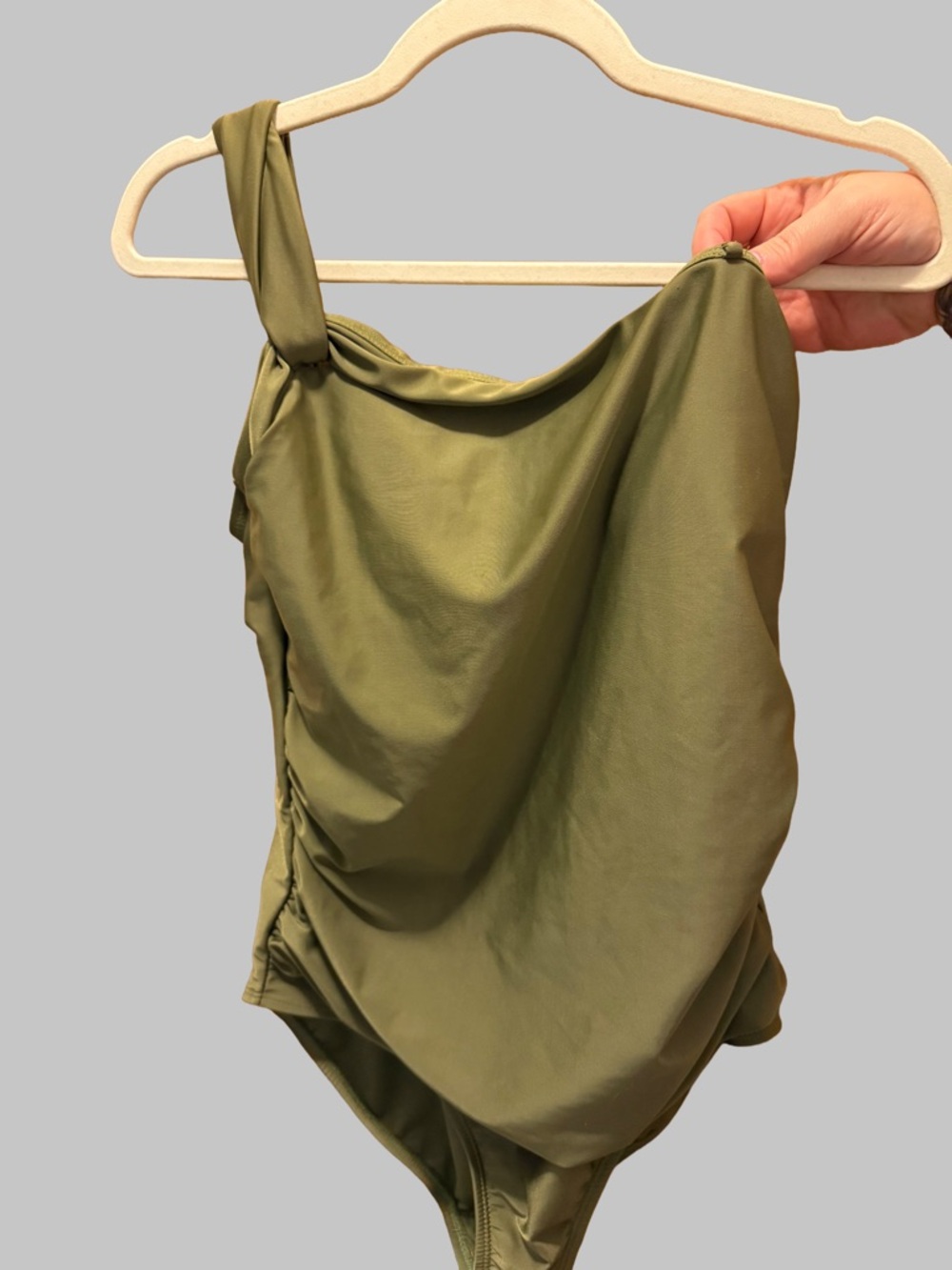 Olive One-Shoulder Swimsuit
